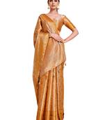 Gold woven art silk saree with blouse
