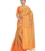 Gold woven art silk saree with blouse