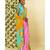 Multicolor printed georgette saree with blouse