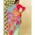 Multicolor printed georgette saree with blouse
