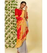 Multicolor printed georgette saree with blouse