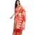Red woven banarasi silk saree with blouse