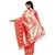 Red woven banarasi silk saree with blouse