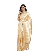 Gold woven banarasi silk saree with blouse