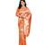 Orange woven banarasi silk saree with blouse
