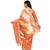 Orange woven banarasi silk saree with blouse