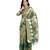 Green woven banarasi silk saree with blouse