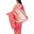 Pink woven banarasi silk saree with blouse