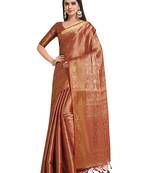 Red woven art silk saree with blouse