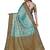 Turquoise woven art silk saree with blouse