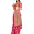 Pink woven art silk saree with blouse