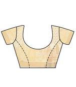 Off white woven art silk saree with blouse