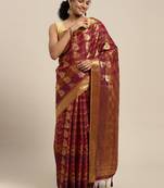 Multicolor woven art silk saree with blouse