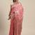 Pink woven art silk saree with blouse