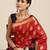 Red woven art silk saree with blouse