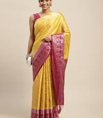 Gold woven art silk saree with blouse