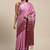 Pink woven art silk saree with blouse