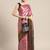 Pink woven art silk saree with blouse