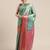 Turquoise woven art silk saree with blouse