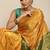 Gold woven crepe saree with blouse