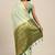 Green woven crepe saree with blouse