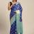 Blue woven crepe saree with blouse
