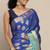 Blue woven crepe saree with blouse