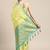 Green woven crepe saree with blouse