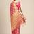 Pink woven crepe saree with blouse