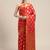 Red woven crepe saree with blouse