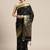 Black woven art silk saree with blouse