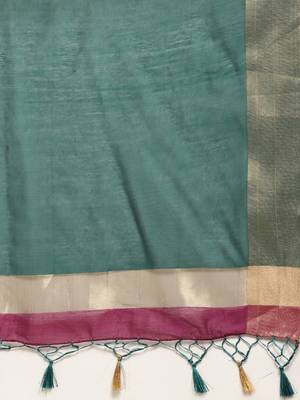 Purple woven art silk saree with blouse 4