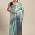 Turquoise woven art silk saree with blouse