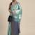 Turquoise woven art silk saree with blouse