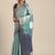 Turquoise woven art silk saree with blouse