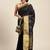 Black woven art silk saree with blouse