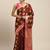 Maroon woven crepe saree with blouse