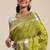 Green woven art silk saree with blouse