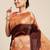 Brown woven art silk saree with blouse