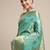 Turquoise woven art silk saree with blouse