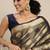 Navy blue woven art silk saree with blouse