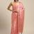 Pink woven crepe saree with blouse