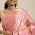 Pink woven crepe saree with blouse