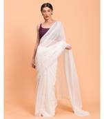 Suta White Embellished Sequins Pure Cotton Saree