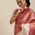 Pink woven art silk saree with blouse