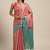 Pink woven art silk saree with blouse