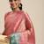 Pink woven art silk saree with blouse