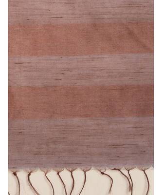 Suta Brown Machine Embroidered Poly-Nylon Saree 4