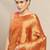 Orange woven art silk saree with blouse