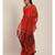 Suta Rust Orange  Black Jacquard Handloom Saree